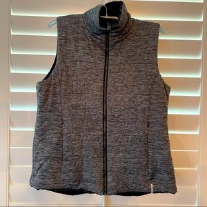 EUC | Large reversible vest | Black and gray | puffy zip up